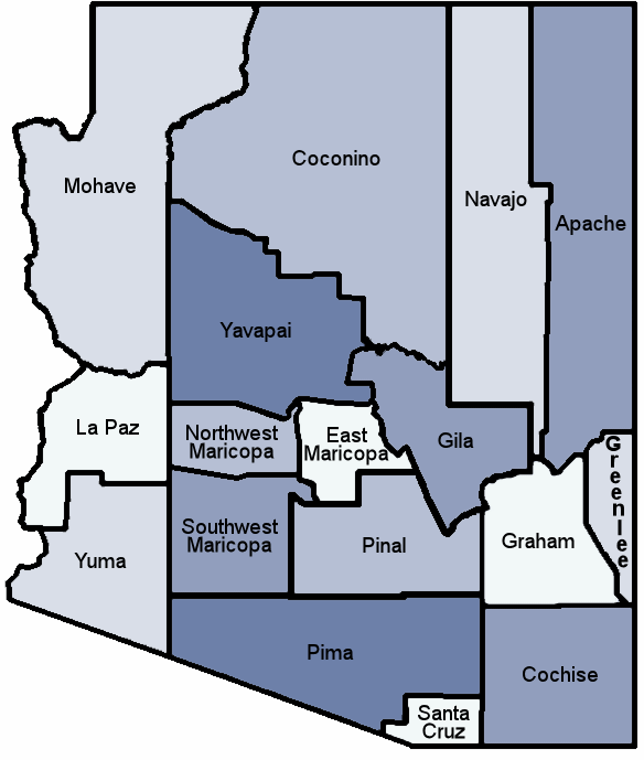 Arizona Counties Map Printable 8337
